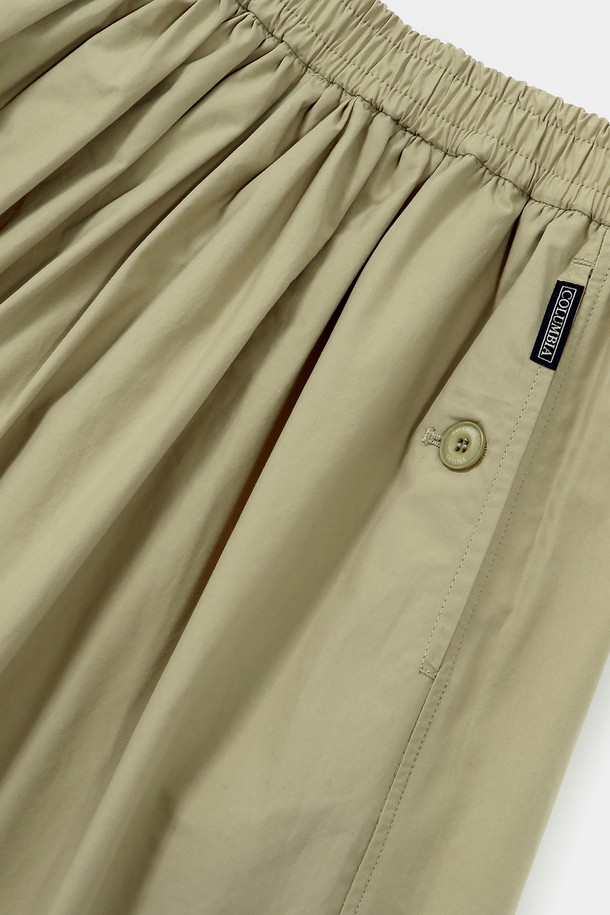 COLUMBIA UNIVERSITY - 롱스커트 - ALL-ROUND PLEATS COTTON LONG SKIRTS 베이지