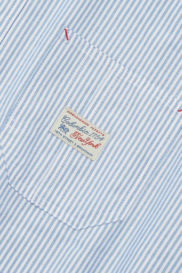 COLUMBIA UNIVERSITY - 반팔셔츠 - SL-LABEL ONE POCKET OXFORD S/S SHIRTS 블루스트라이프