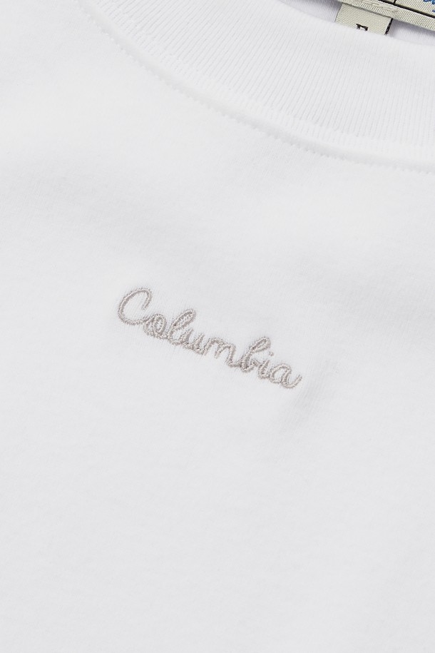 COLUMBIA UNIVERSITY - 반소매 티셔츠 - TINY SCRIPT LOGO WOMEN SLIM-FIT S/S T-SHIRTS 화이트