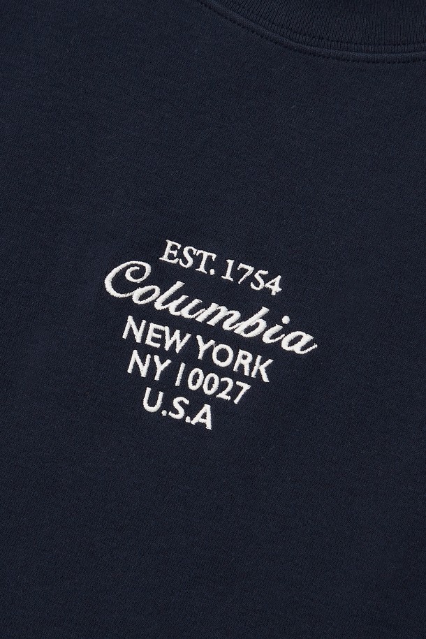 COLUMBIA UNIVERSITY - 반소매 티셔츠 - CU BIG SCRIPT WOMEN CROP S/S T-SHIRTS 크라운네이비