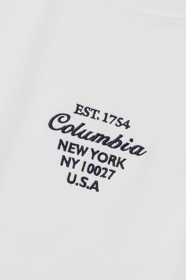 COLUMBIA UNIVERSITY - 반소매 티셔츠 - CU BIG SCRIPT WOMEN CROP S/S T-SHIRTS 화이트