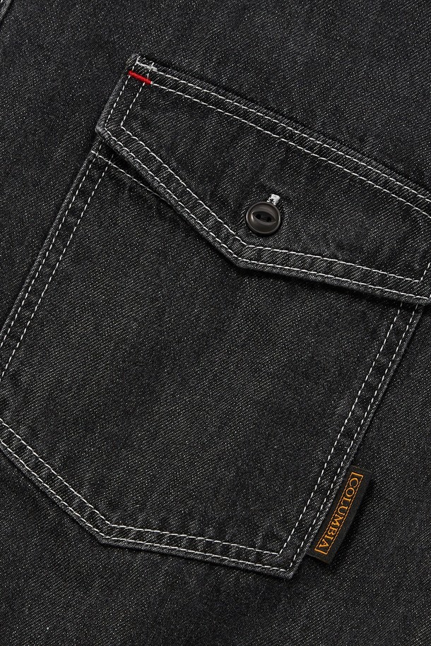COLUMBIA UNIVERSITY - 반팔셔츠 - COLUMBIA TRAJAN LABEL CONTRAST STITCH DENIM S/S SHIRTS 그레이데님