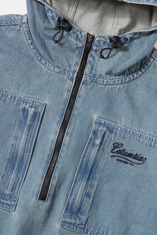 NY STREET TAIL 데님 아노락 재킷_라이트 진은 남녀 모두 착용 가능한 오버핏 아노락 자켓입니다. 11OZ 데님 소재에 NY STREET TAIL 로고 자수가 포인트로 들어가 있으며, 캐주얼한 컬러 스티치 디테일과 COLUMBIA STREET 라벨이 돋보입니다. 봄, 가을 시즌에 어울리는 두꺼운 두께감과 뻣뻣한 촉감으로 스트릿, 캐주얼 스타일을 완성합니다. 집업 스타일로 편안하게 착용 가능하며, 동네 마실룩이나 가을 나들이룩에 적합합니다. 라이트 진, 그레이 진 두 가지 컬러로 만나보세요.
