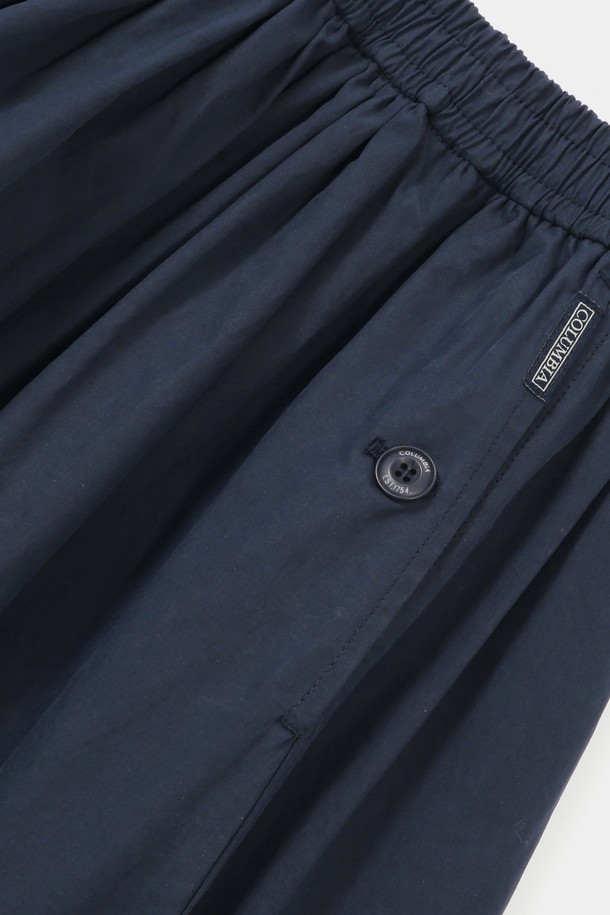 COLUMBIA UNIVERSITY - 롱스커트 - ALL-ROUND PLEATS COTTON LONG SKIRTS 크라운네이비