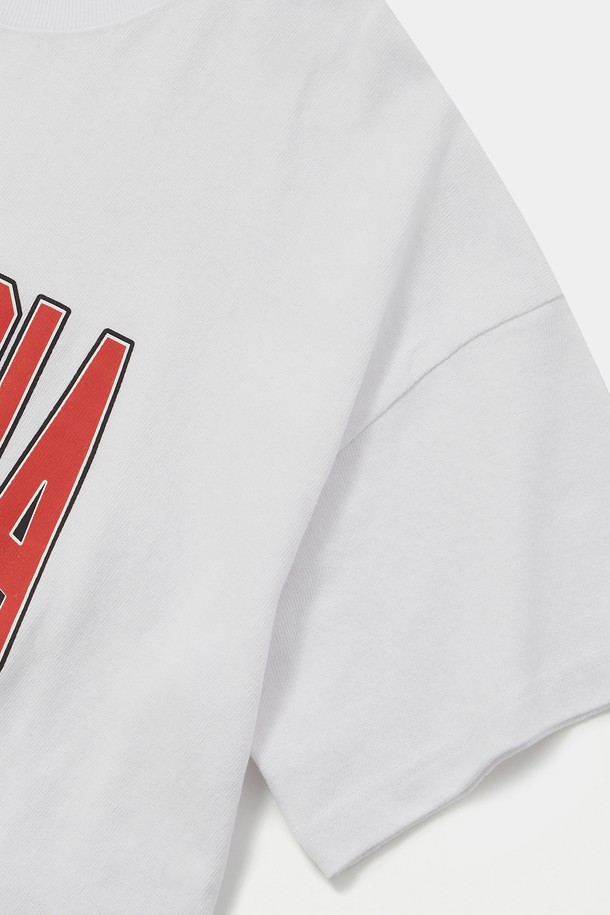COLUMBIA UNIVERSITY - 반소매 티셔츠 - CU 80S VINTAGE CRACK LOGO WOMEN S/S T-SHIRTS 화이트