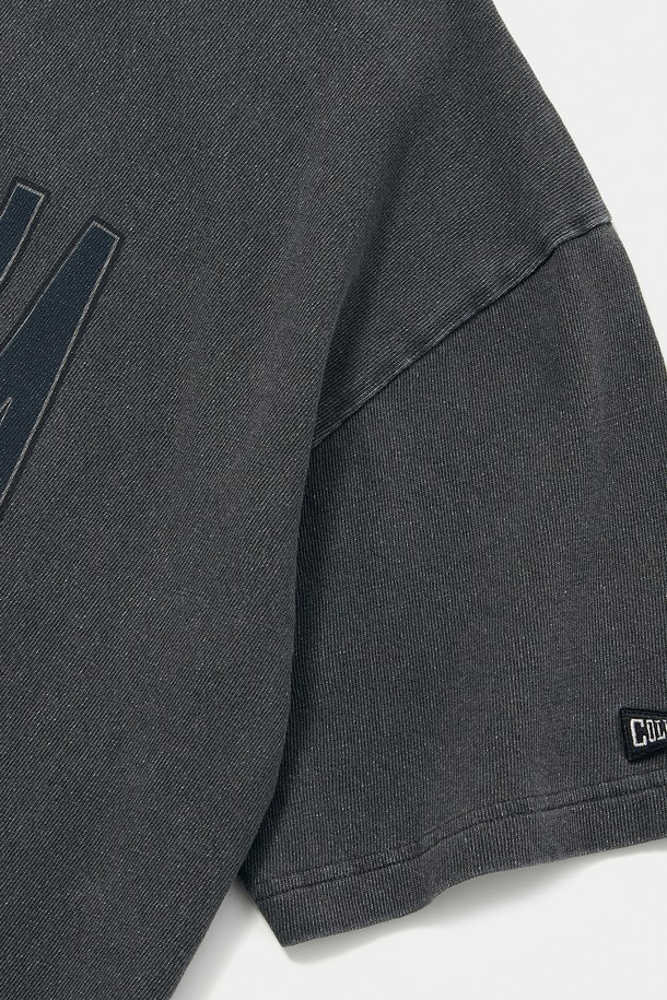 COLUMBIA UNIVERSITY - 반팔티셔츠 - CU 80S VINTAGE CRACK LOGO GARAMENTS DYING S/S T-SHIRTS 차콜