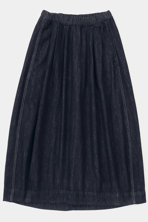 ALL-ROUND PLEATS DENIM LONG SKIRTS 인디고데님