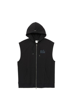 PALM TREE HOOD VEST BLACK