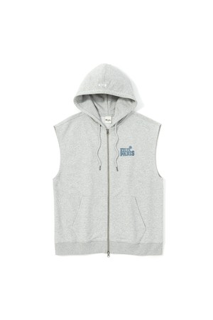 PALM TREE HOOD VEST MGREY