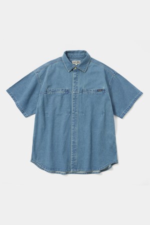 COLUMBIA TRAJAN LABEL HIDDEN POCKET DENIM S/S SHIRTS 라이트데님