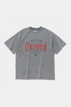 CU VTG CRACK LOGO MINERAL WASHED S/S T-SHIRTS 그레이