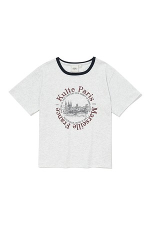 ROUND LANDSCAPE WOMEN RINGER T-SHIRT L.MELANGE