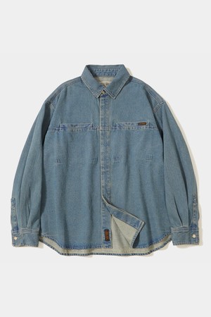 COLUMBIA UNIVERSITY] SL-LABEL ONE POCKET OXFORD SHIRTS_GRAY