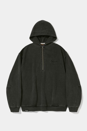 NY STREET TAIL DENIM TERRY H/ZIP HOODIE_BLACK JEAN