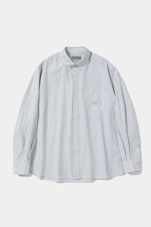 SL-LABEL ONE POCKET OXFORD SHIRTS_GRAY STRIPE