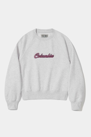 8BIT CROP FLEECE WOMEN CREW NECK _LIGHT GRAY