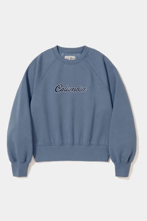 8BIT CROP FLEECE WOMEN CREW NECK _DUST BLUE