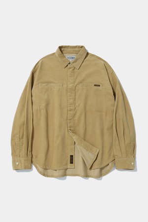 TRAJAN LABEL HIDDEN POCKET CORDUROY SHIRTS_BEIGE