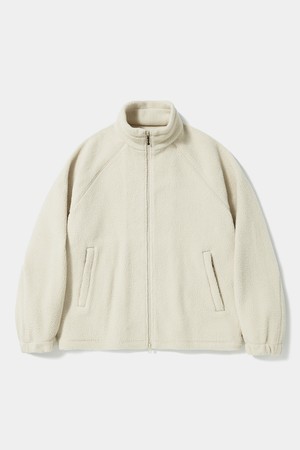 PANEL RAGLAN POLAR FLEECE ZIP-UP JACKET_IVORY