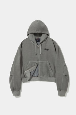 NY STREET DYEING FLEECE WOMENS HOODIE_GRAY