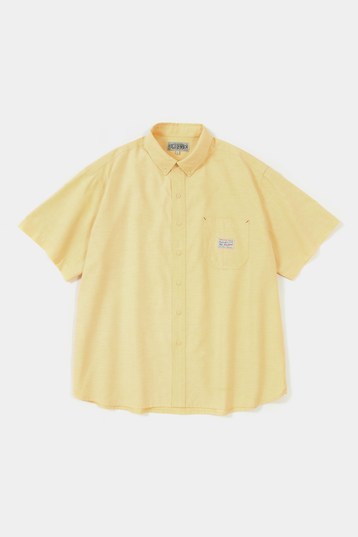 ★★Columbia★★ SLLABEL ONE POCKET OXFORD SS SHIRTS YELLOW SL-LABEL ONE POCKET OXFORD S/S SHIRTS 옐로우_COLUMBIA