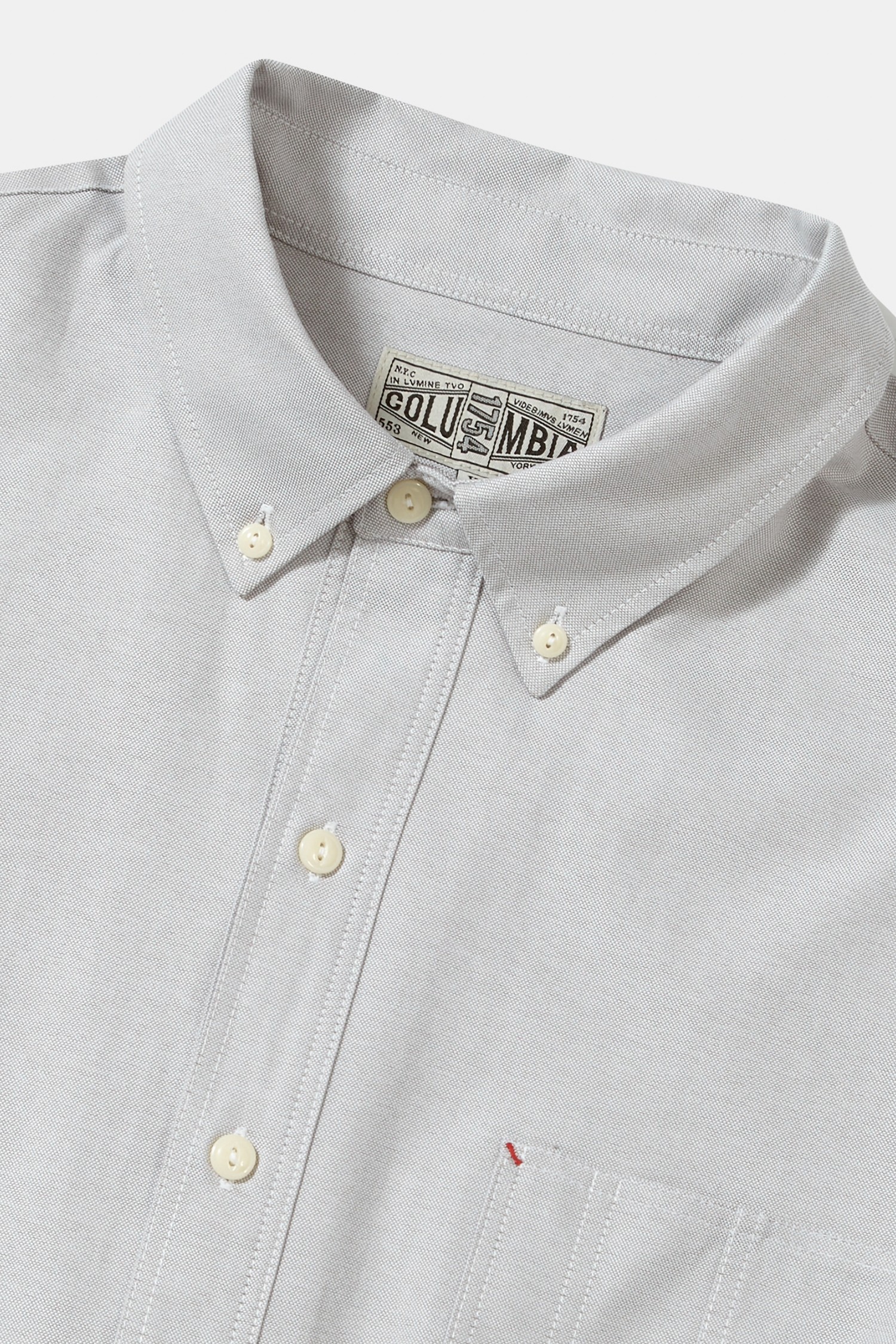 COLUMBIA UNIVERSITY] SL-LABEL ONE POCKET OXFORD SHIRTS_GRAY