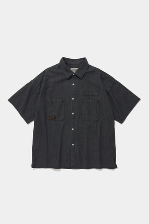 SL-LABEL BIG POCKET DENIM S/S SHIRTS_BLACK JEAN