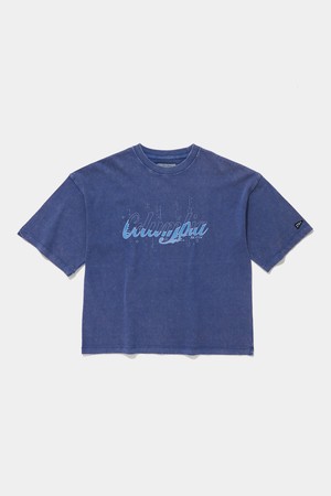 CU BURN SALT WASHED WOMEN OVER-FIT S/S T-SHIRTS_BLUE
