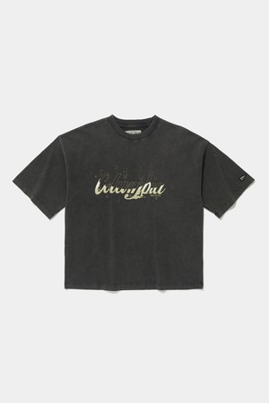 CU BURN SALT WASHED WOMEN OVER-FIT S/S T-SHIRTS_CHARCOAL