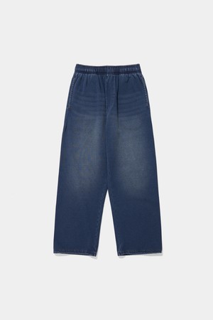 CAT WASHED LOOSE-FIT DENIM TERRY SWEATPANTS_MIDNIGHT JEAN