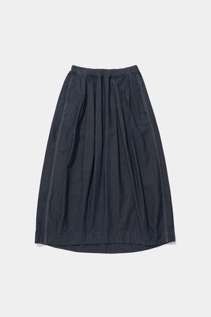 ALL-ROUND TWOTUCK DENIM LONG SKIRT_INDIGO JEAN