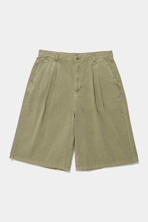 TWOTUCK DYED TWILL BERMUDA SHORTS PANTS_BEIGE