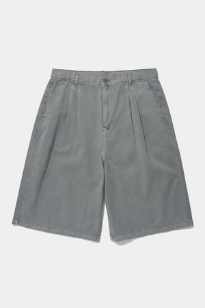TWOTUCK DYED TWILL BERMUDA SHORTS PANTS_GRAY