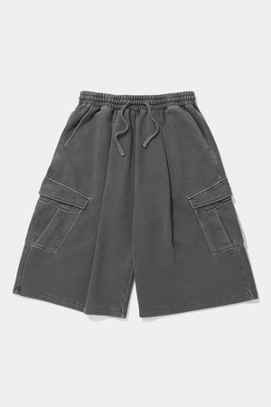 BIG POCKET DYED TERRY SHORTS PANTS_CHARCOAL