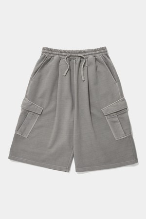 BIG POCKET DYED TERRY SHORTS PANTS_GRAY