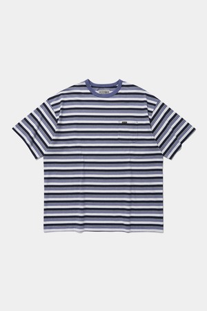 COLOR STRIPE POCKET S/S T-SHIRTS_BLUE