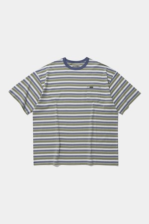 COLOR STRIPE POCKET S/S T-SHIRTS_GREEN
