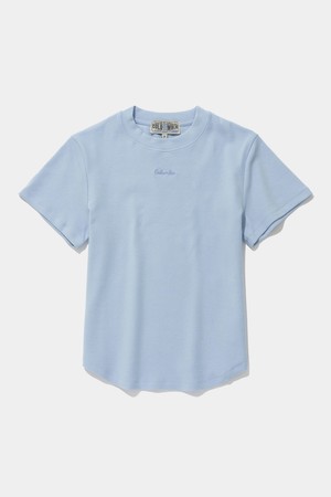 TINY SCRIPT LOGO WOMEN SLIM-FIT S/S T-SHIRTS_LIGHT BLUE