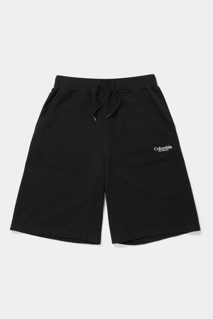 NYC EMB TERRY SWEAT SHORTS PANTS_BLACK