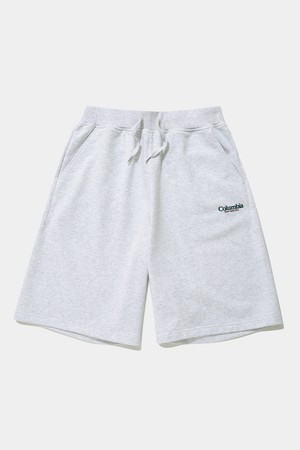 NYC EMB TERRY SWEAT SHORTS PANTS_LIGHT MELANGE GRAY