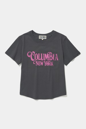 UNI WOMEN CURVED SLIM-FIT S/S T-SHIRTS_CHARCOAL