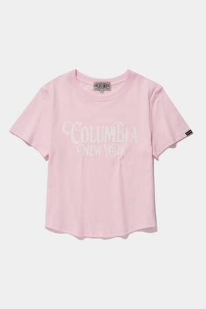 UNI WOMEN CURVED SLIM-FIT S/S T-SHIRTS_LIGHT PINK