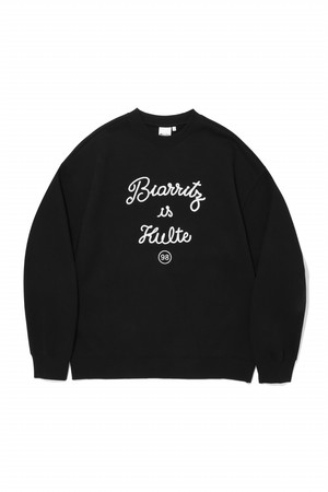 LETTERING CHAIN EMB CREWNECK_BLACK