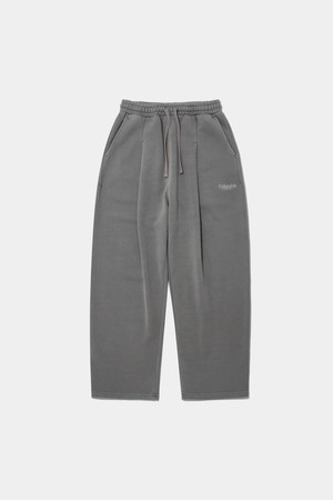 NYC EMB DYED TERRY PINTUCK SWEATPANTS_GRAY