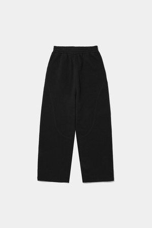 NEW SCRIPT PANEL FLEECE WIDE SWEATPANTS_BLACK