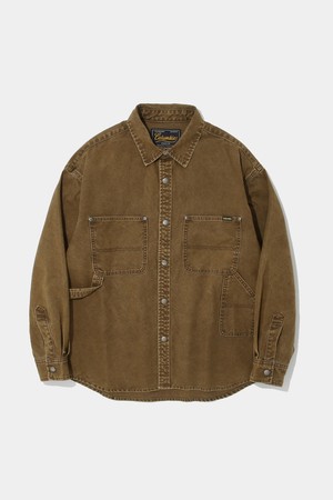 UTILITY DENIM SHIRT JACKET_BROWN