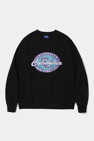 ROUND LOGO FLEECE SWEAT SHIRT_BLACK