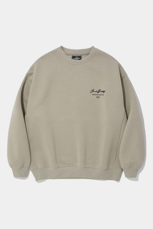 NEW SCRIPT LOGO FLEECE SWEAT SHIRT_NATURAL BEIGE