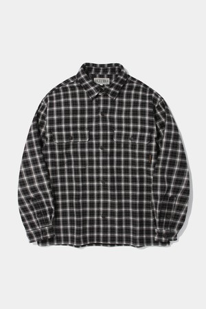 FLEECE BONDED CHECK SHIRT JACKET_BLACK