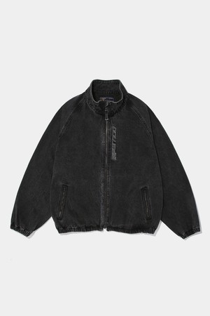 STAND COLLAR DENIM ZIP-UP JACKET_GRAY JEANS